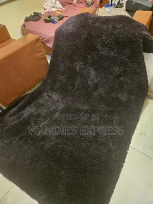 5ft by 7ft Black Fur Rug