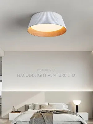 LUMI White Fluted Wood-Lined Ceiling Mount