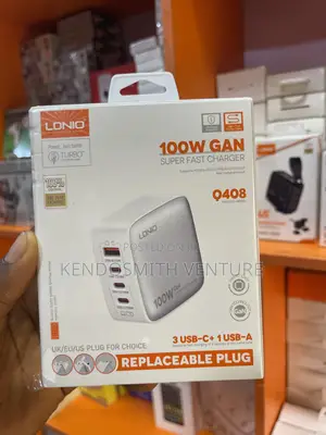 LDNIO Q408 100W GaN Super Fast Charger | 3 USB-C + 1 USB-A | Original