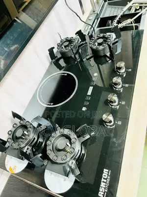 Flip Up 4 Gas Burner With Electric Hot Plate