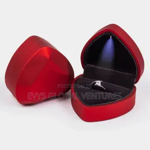 Ring Box With Light - Red