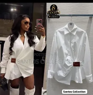 White Oversized Shirt Dress
