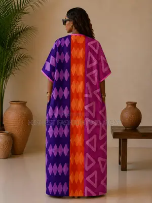 Oversized Adire Kaftan Boubou Maxi Dress