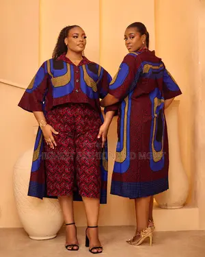 2pc African Print Hign-Low Shirt Culottes Set