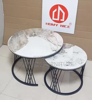 Homy Nice Duo Nesting Coffee Table Set – Landscape Stone Top