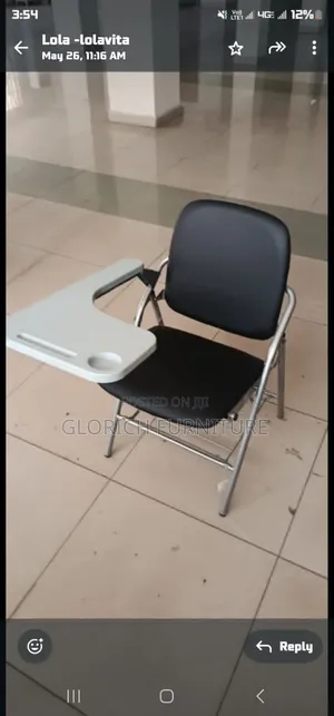 Padded Training Chair With Attached Writing Tablet – Chrome Frame