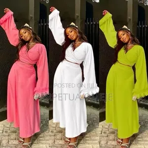 Luxury Bell Sleeve Crop Top + Maxi Skirt