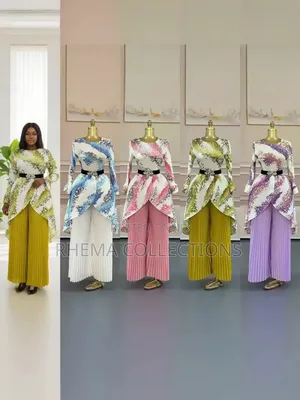 Becky Miyaki Gown and Sunray Palazzo Trouser