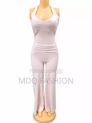 Light Pink Wide-Leg Gym Set