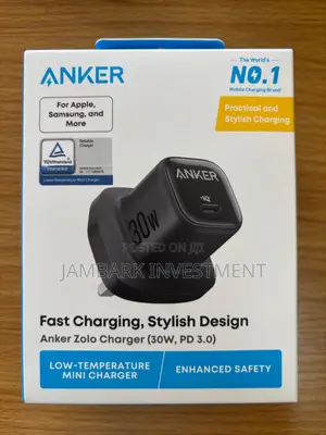 Anker Zolo Charger - 30W (Without Cable) - Black