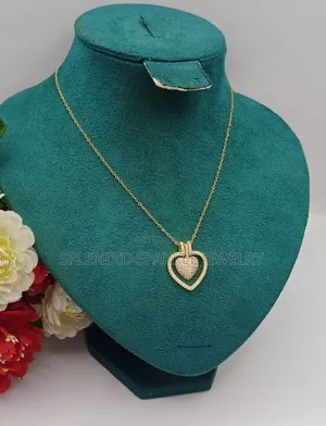 Luxury Crystal Heart Ring, Butterfly Drop Dainty Pendant Necklace