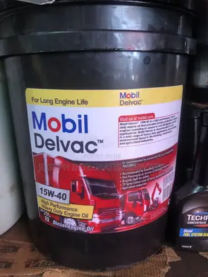 Mobil Delvac 15w-40 High-Performance Heavy-Duty Diesel Engine Oil.