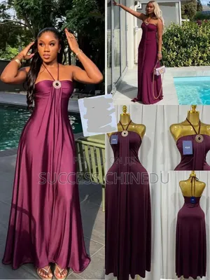 Comfortable Burgundy Long Gown for Classic Occasions,