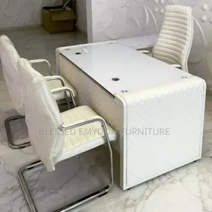 1.6 Meter Glass Office Desk + Chairs