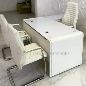 1.6 Meter Glass Office Desk + Chairs