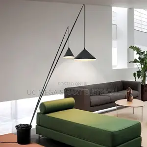 Nordic Floor Lamp for Bedroom Living Room, Black Standing LED Light