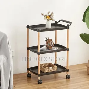 Moveable Multi Functional 3 Tier Nordic Square Shape Household Trolley