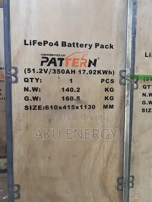 Pattern 51.2V 350Ah 17.92kWh LiFePO4 Lithium Solar Battery
