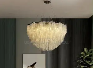 Crystal Beading Chandelier Dining Room Luxury Cristal Hanging Lamps