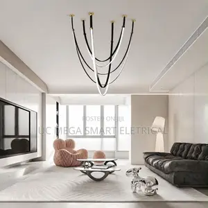 Nordic Style Belt LED Pendant Lights for Living Dining Room Bedroom