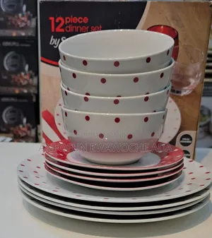 12-Piece Polka Dot Dinner Set