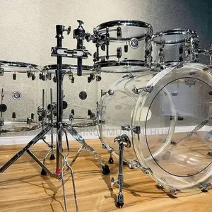 Professional Clear Acrylic 5-Piece Acoustic Drum Kit