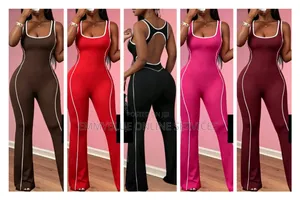 A Fashion Classic Stylish Jumpsuit Featuring a Hollow Back.