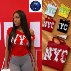A Women's Off-Shoulder NYC Cropped Top.