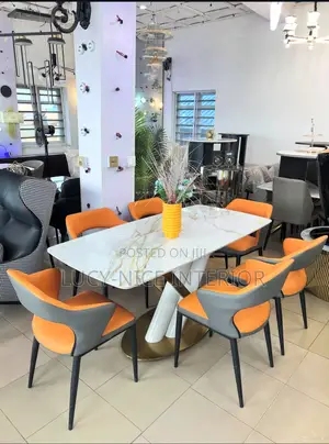 Set of Marble Dining by 6