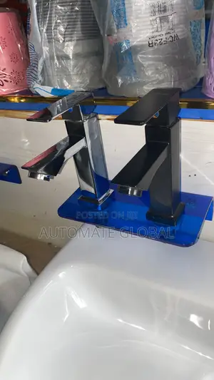 Black and Chrome Basin Tap