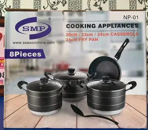 8pcs SMP Np01 High Quality Non Stick Pot With Frying Pan Free Spoon