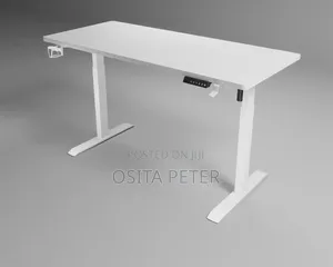 Adjustable Height Desk 1.4meter Full White Color