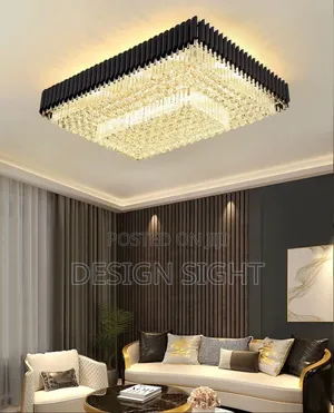 3-Tier Square Crystal Led Flush Mount Ceiling Chandelier