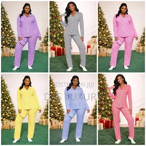 Diagonal Stripe Pyjamas With Eye Mask