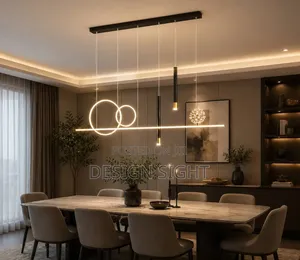 Modern LED Linear Ring Chandelier