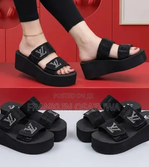 Women's Luxury Platform Slide Slippers – Double Strap Casual Sandals