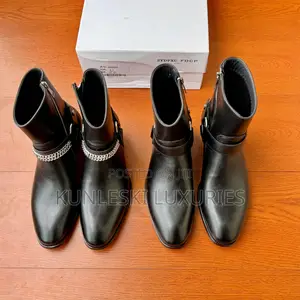Original Harness Zipper Men’s Ankle Boot With Metal Studs