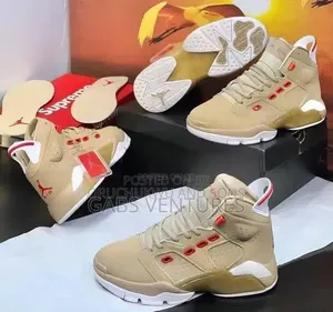 Men's Basketball Sneakers – White Red High-Top Lace-Up Sports Shoes