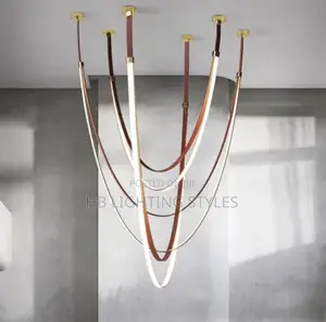 Nordic Modern Leather Design Belt-Shaped LED Chandelier