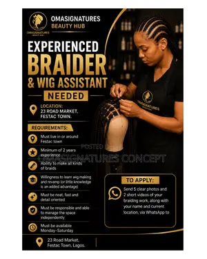 Hair Braider Is Wanted in a Salon