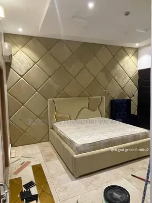 Full Wall to Wall Padded Bedframe With Clouding
