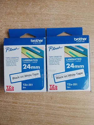 Brother P-Touch 24mm Label Tape – Black on White