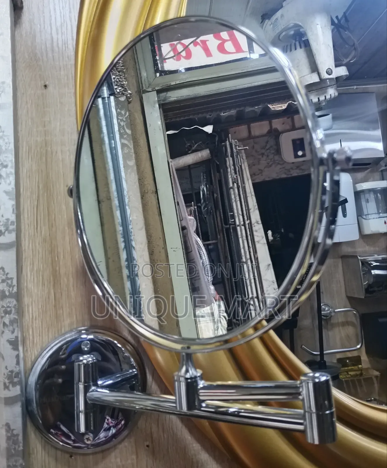 Wall Mounted, Double Sided Chrome Makeup Mirror With Extendable Arm