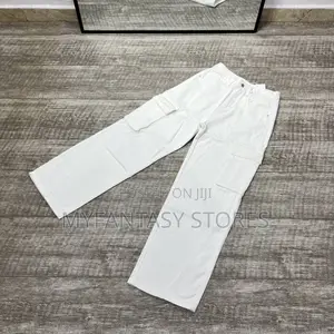White Cargo Jean Pants