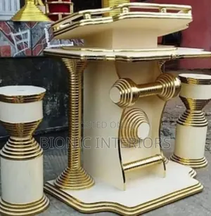 Church Pulpit With Flowers Vase