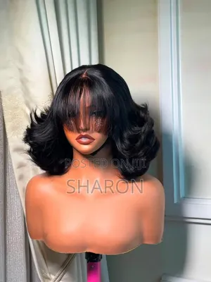 Short Layered Bob Wig With Curtain Bang