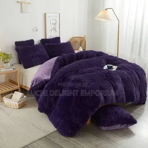  Luxury Fluffy Fur Duvet, Bedsheets 4 Pillowcase Set 6/6,6/7,7/7