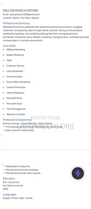 Part-Time Weekend CV