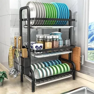 3-Step 2-Step Plate Rack With Detachable Drainage Tray