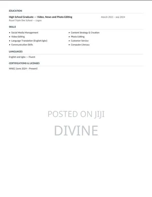 Social Media Manager and Video Editor